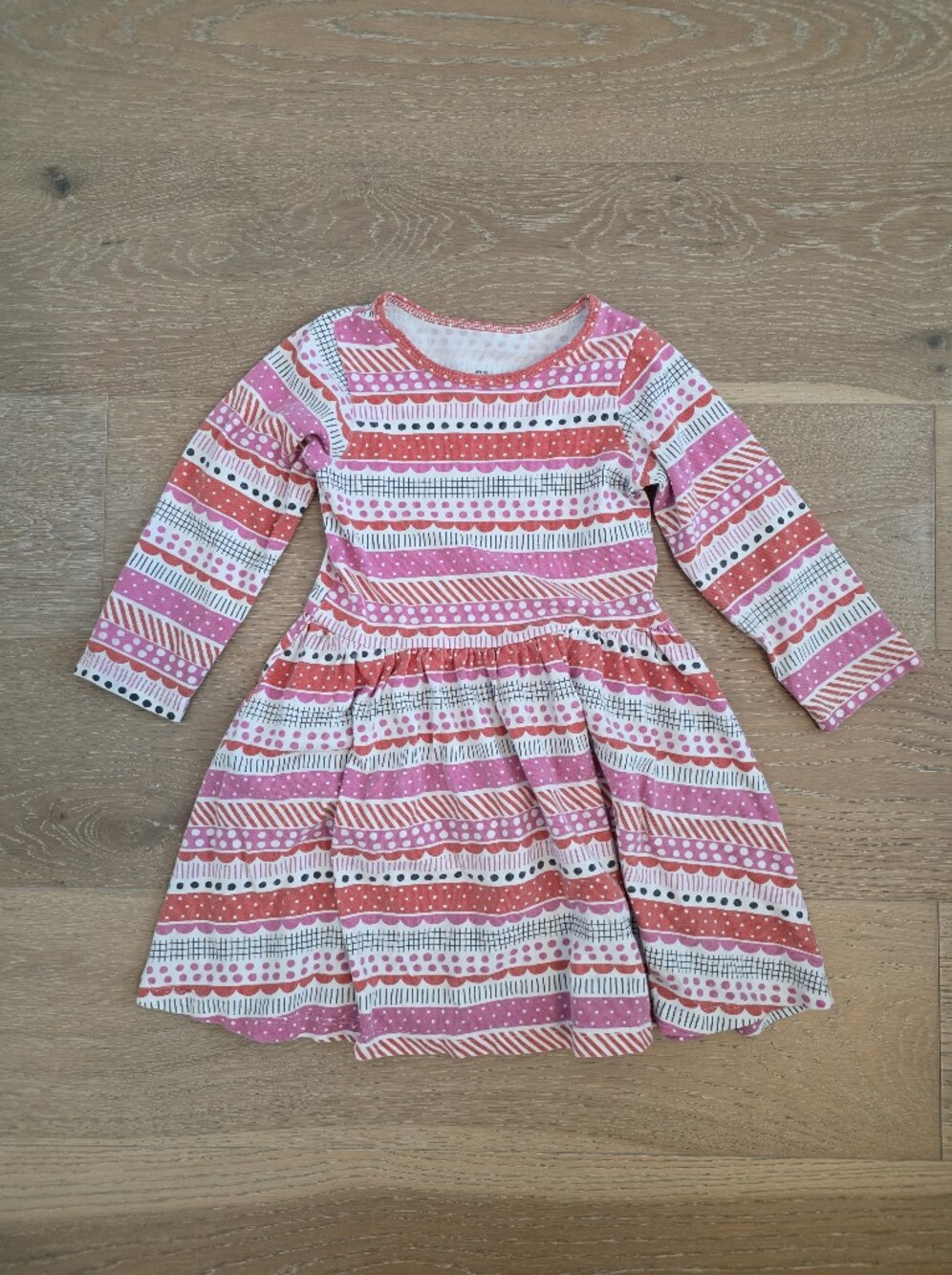 Winter Water Factory Pink/Red Graphic Print Dress Sz 4T